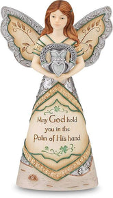 Pavilion Gift Company 6-inch hand-painted polyresin Irish Blessing Angel figurine with detailed wings and sentimental inscription.